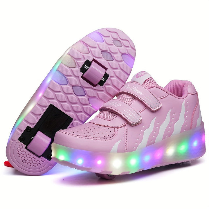 Kinderen led sneakers met afneembare wieltjes 7