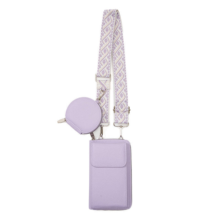 Dames Stijlvolle Crossbody Tas Met Telefoonvak En Muntzakje in Lila
