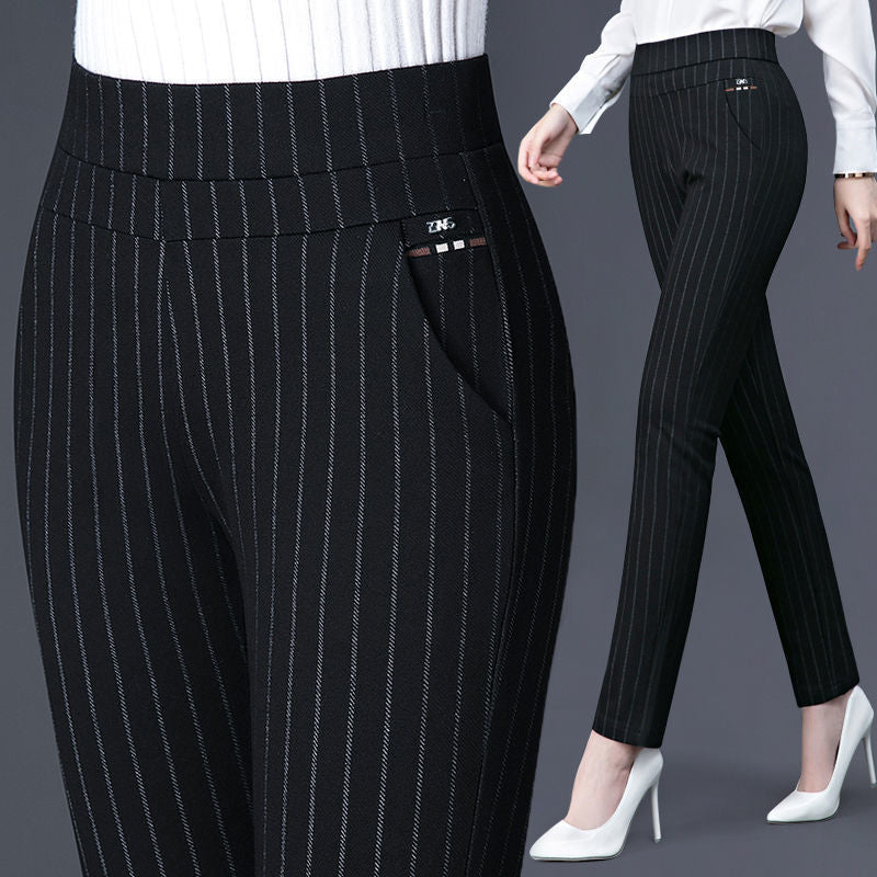 Dames Comfortabele Slim Fit Broek Met Hoge Taille En Stretch detailfoto 6