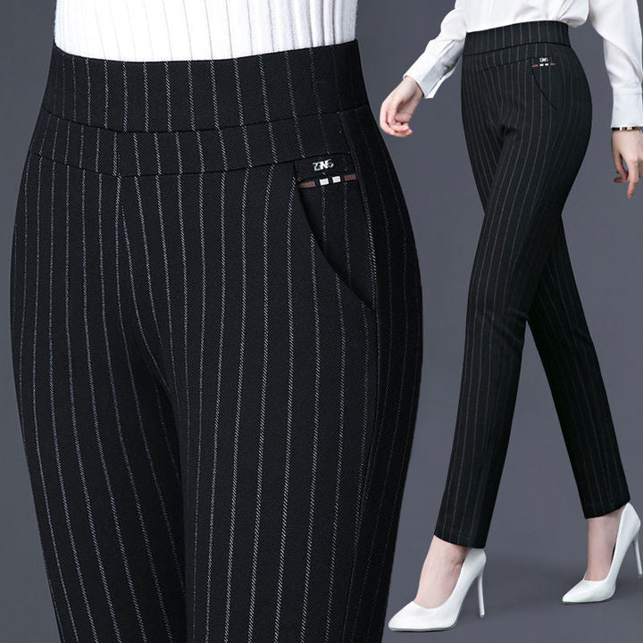 Dames Comfortabele Slim Fit Broek Met Hoge Taille En Stretch detailfoto 6