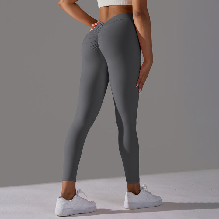 Dames Elastische Sportlegging Met Scrunch Naad En Hoge Taille in Donkergrijs