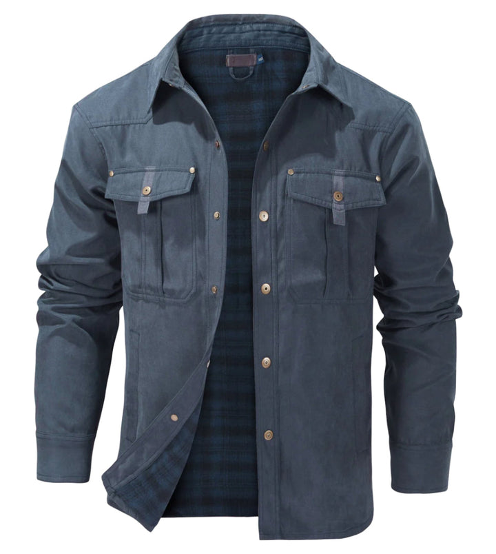 Heren geruit jack met knoopsluiting en borstzakken - afbeelding 3