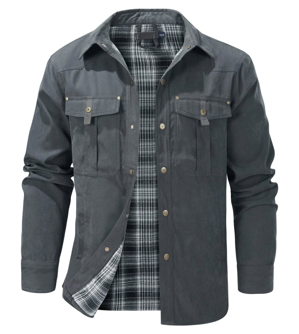 Heren geruit jack met knoopsluiting en borstzakken - afbeelding 7