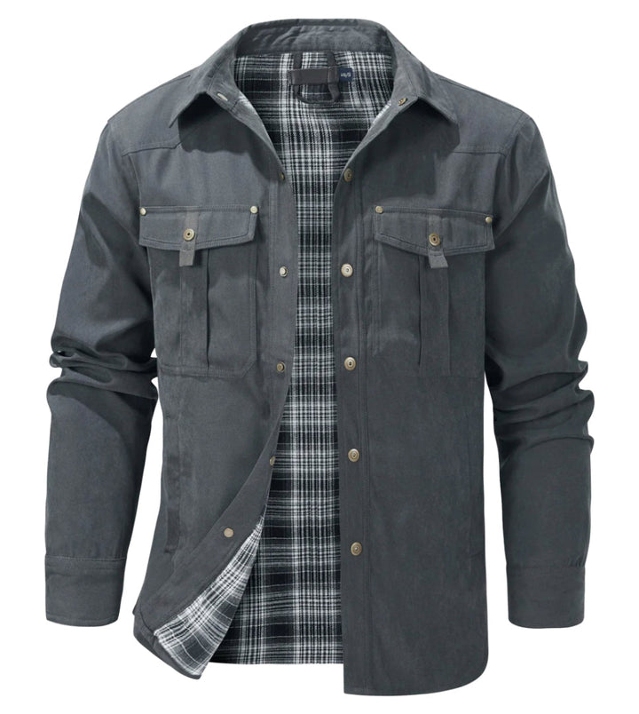 Heren geruit jack met knoopsluiting en borstzakken - afbeelding 7