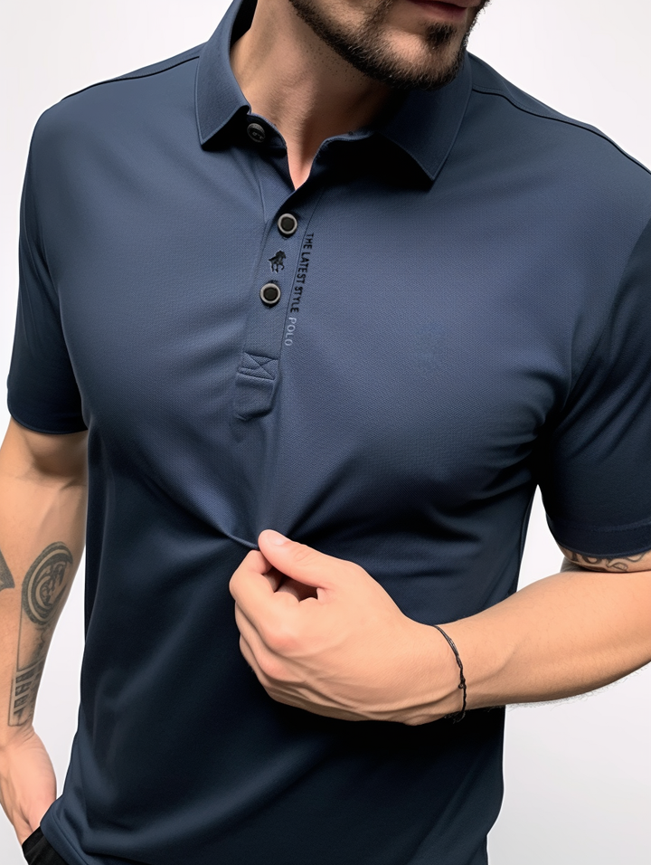 Heren strijkvrij poloshirt met korte mouwen - afbeelding 4