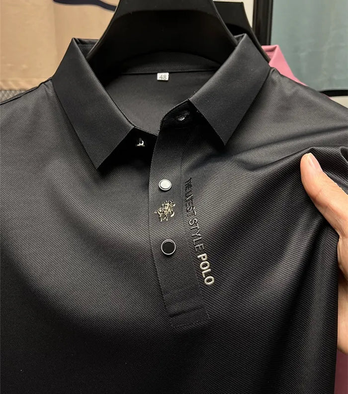 Heren strijkvrij poloshirt met korte mouwen - afbeelding 5