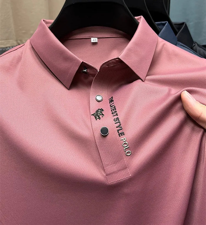 Heren strijkvrij poloshirt met korte mouwen - afbeelding 6