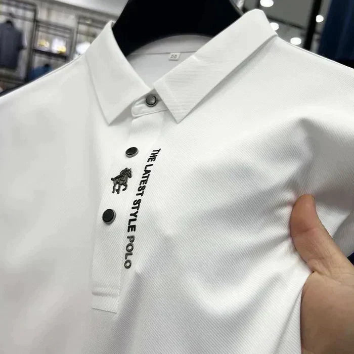 Heren strijkvrij poloshirt met korte mouwen - afbeelding 7