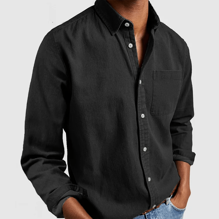 Heren casual overhemd met lange mouwen 7