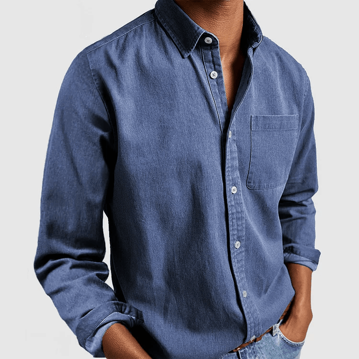 Heren casual overhemd met lange mouwen 5