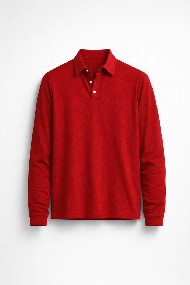 Losse productfoto van de polo in rood
