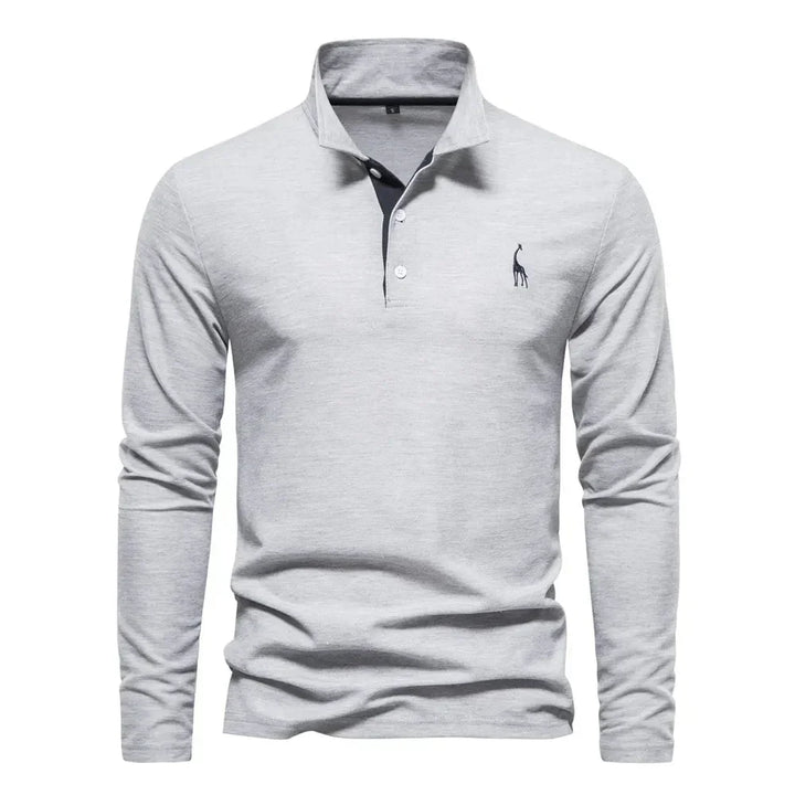 Heren polo met lange mouwen en slim fit pasvorm 7