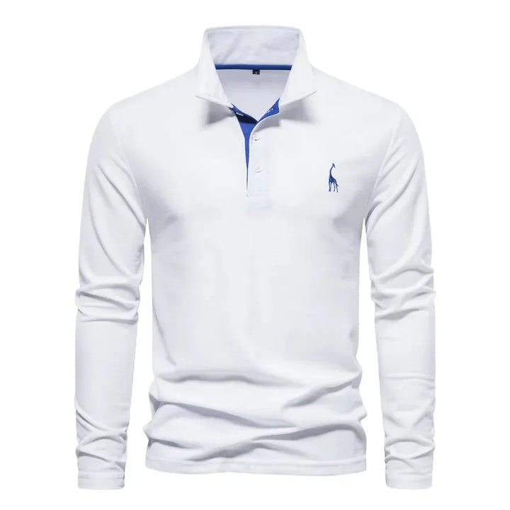 Heren polo met lange mouwen en slim fit pasvorm 2